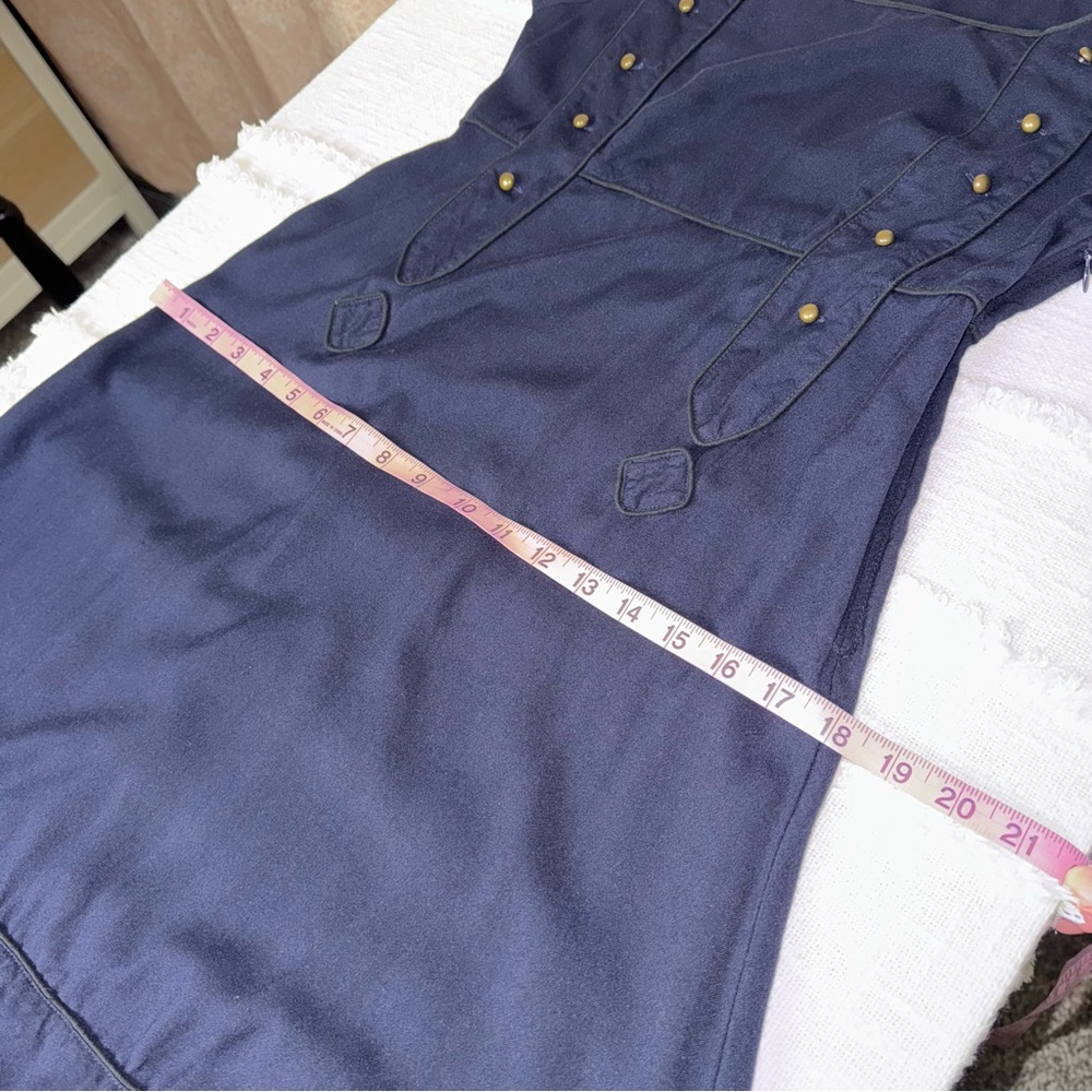 Silence + Noise Navy Midi Dress with Button Accents - Picture 7 of 9